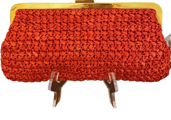bag Michael Kors Clutch Purse Handbag Straw Woven Coral Goldtone Hardware eBay - 3sisters2 $99.99
