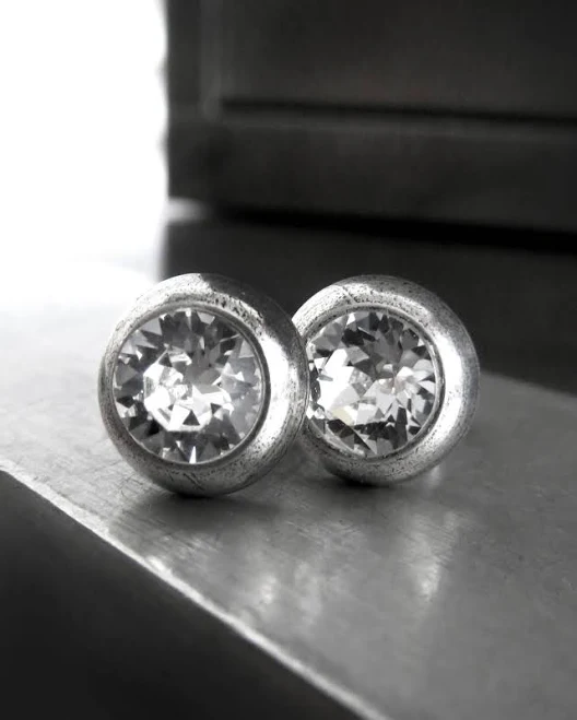 accessory Minimalist Crystal Rhinestone Stud Earrings Etsy - ShySiren $48