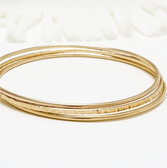 accessory Minimalist Gold Filled Bangle Bracelet Set of 3 Etsy - IrresistiblyMinimal4 $149.99