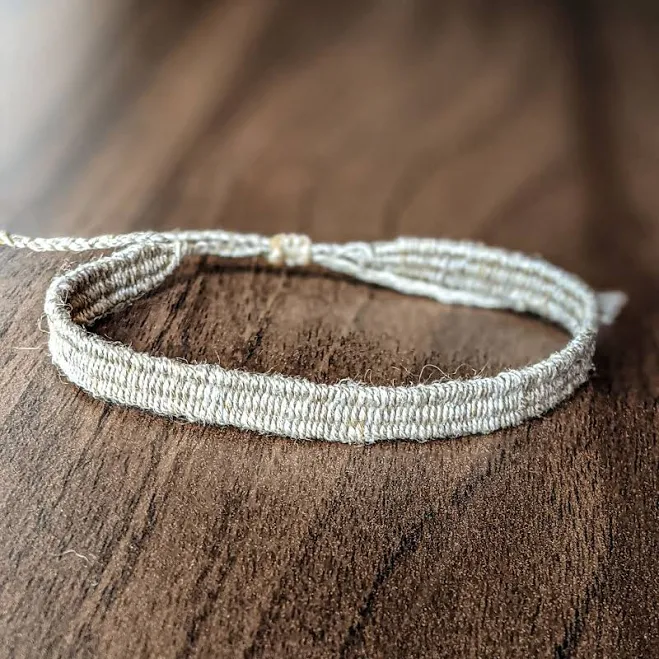 accessory Minimalist Linen Handwoven String Bracelet Etsy - Seller $23