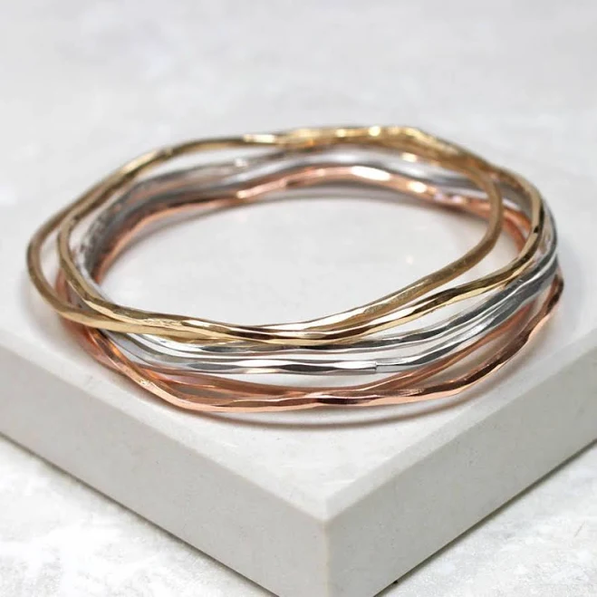 accessory Mixed Metal Stacking Bangles Etsy - Seller $58.07