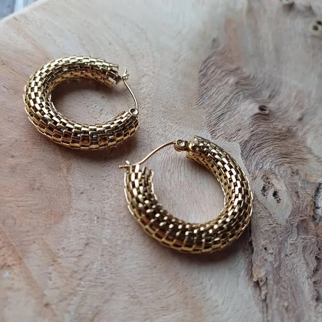 accessory Modern Chunky Hoop Earrings Etsy - Seller $29.42