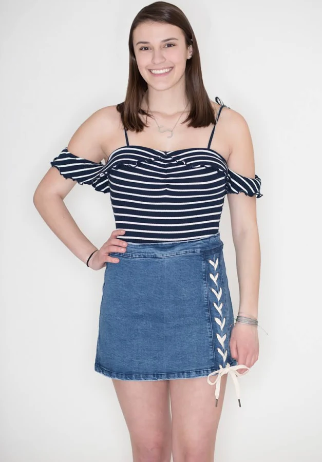 bodysuit Navy Striped Bodysuit May 23 $21