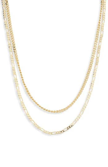 accessory Nordstrom 14K Gold-Sterling Plated Demi Fine Chain Necklace Set Nordstrom Rack $22.97