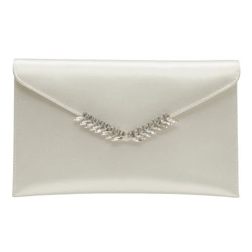 bag Nova Ivory Satin Diamante Detail Bridal Clutch Lace & Favour $131