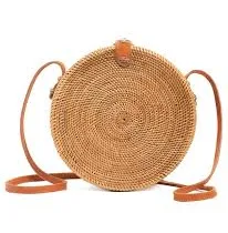 bag Novum Crafts Women's Handmade Wicker Woven Rattan Bag Lilian and Victoria $55