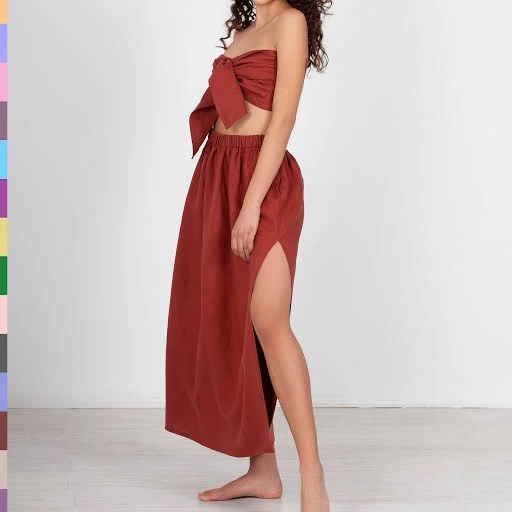 matching set Oeko Tex Certified Italian Linen Crop Top Etsy - linocolore $65.7