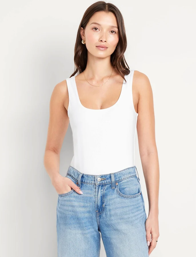 bodysuit Old Navy Women's Double-Layer Scoop-Neck Bodysuit Old Navy $14.99