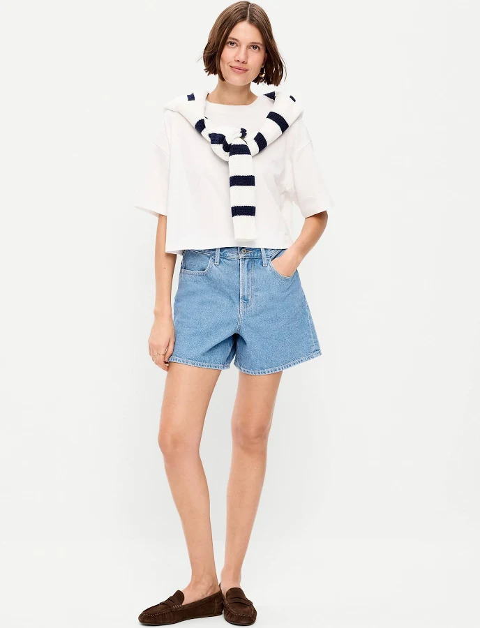 shorts Old Navy Women's High-Waisted Baggy Jean Shorts Old Navy $18.49