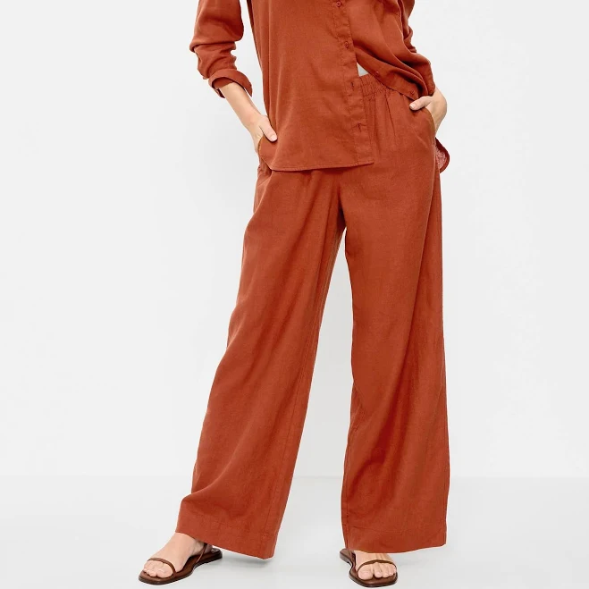 pants Old Navy Women's High-Waisted Linen-Blend Super Wide-Leg Pants Old Navy $19.99
