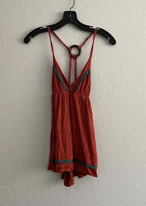 top ORANGE HALTER TOP TIE BACK RING DETAIL - SMALL S eBay - jle6478 $40