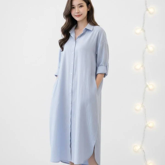 dress Oversized Linen Button Down Midi Dress with Pockets Etsy - Seller $48.75