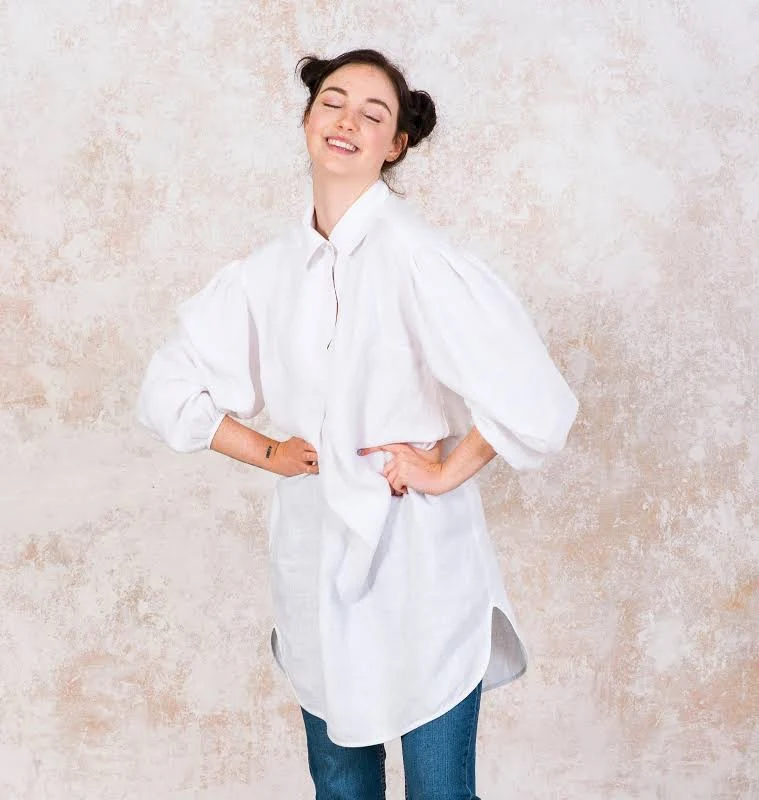 dress Oversized Linen Button Down Shirt Dress Etsy - YarnHomeStudio $100.06