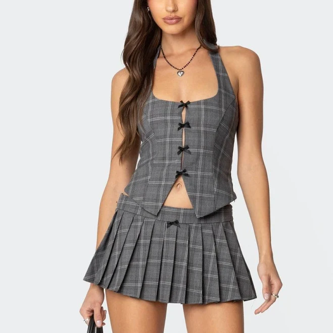 skirt Palmer Women's Pleated Plaid Mini Skort edikted $13.2