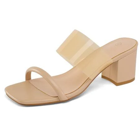 shoes Penny Sue Women's Block Heel Mule Sandals Walmart - Pennysue $26.99