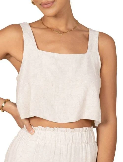 top Petal & Pup Eleanor Cropped Linen Tank Nordstrom $39