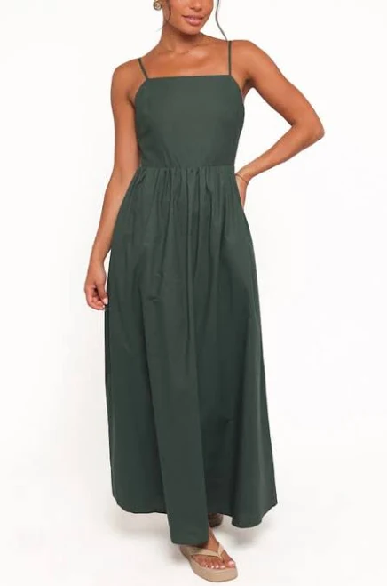 sundress Petal & Pup Women's Savannah Tie Back Cotton & Linen Maxi Dress Nordstrom $89