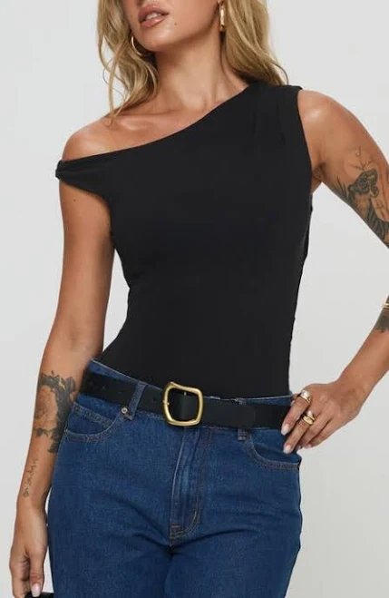 one shoulder top Princess Polly Lower Impact Miyako Bodysuit Nordstrom $45