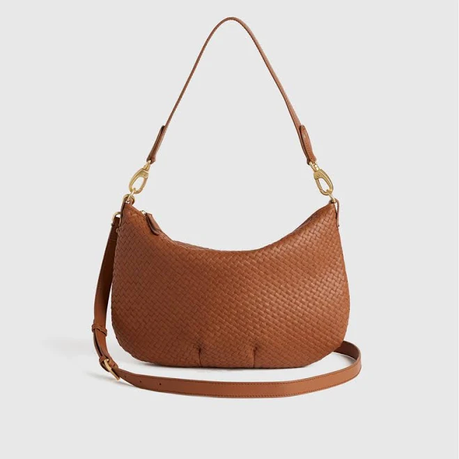 bag Quince Handwoven Italian Leather Convertible Crescent Shoulder Bag Quince $140