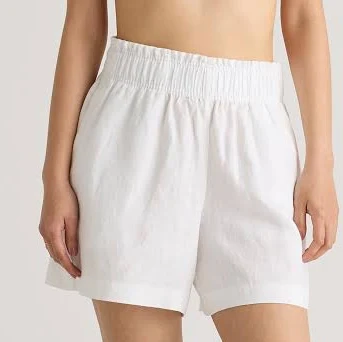 linen outfits Quince Women's European Linen High Waisted Shorts Quince $32