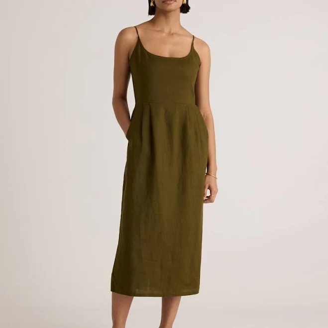dress Quince Women's European Linen Scoop Neck Midi Dress Quince $84