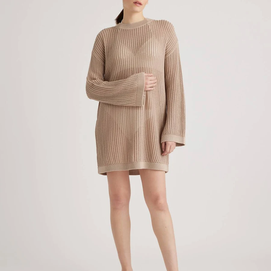 cover up Quince Women's Organic Cotton Open-Knit Mini Dress Quince $49.9