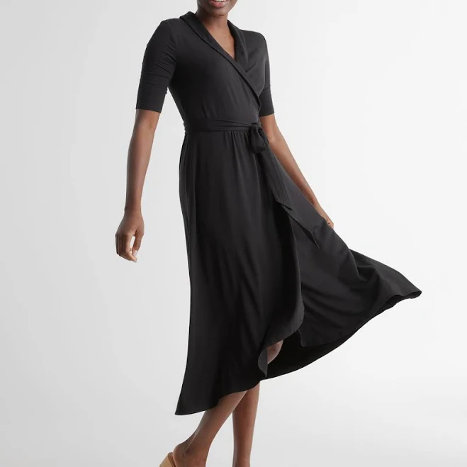 dress Quince Women's Tencel Jersey Midi Wrap Dress Quince $59.9