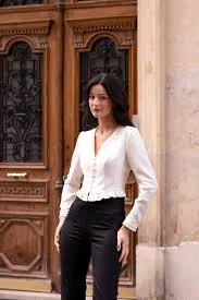 top Regina Silk Blouse - Cream / XL / In stock gaala.com $288.48
