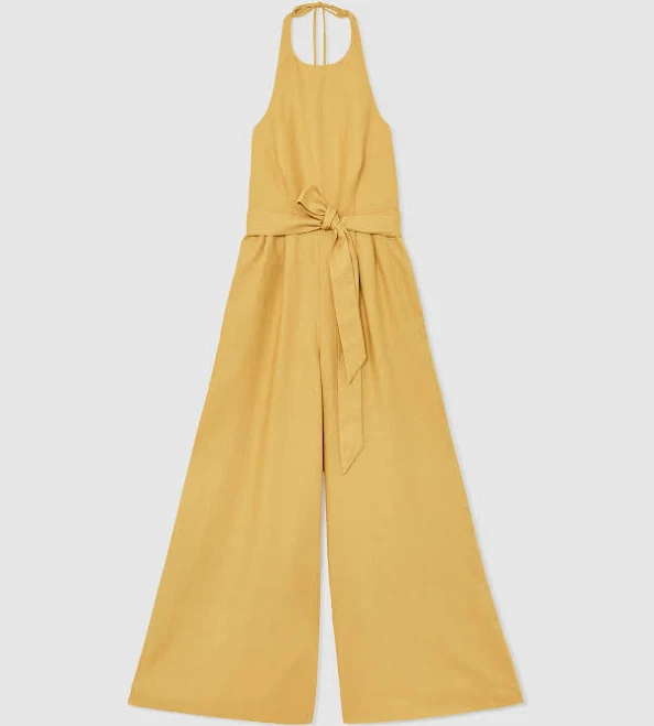 jumpsuit Reiss Della Linen Open-Back Wide-Leg Jumpsuit Next USA $455