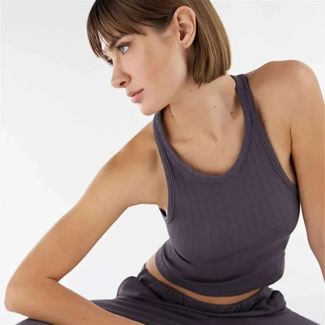 top Ribbed Tank Top - Charcoal, 10 / 1X Freddy Store USA $12.9