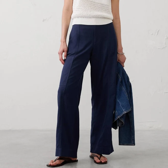 pants Sailor Women's High-Rise Linen-Blend Utility Pants Banana Republic Factory $66
