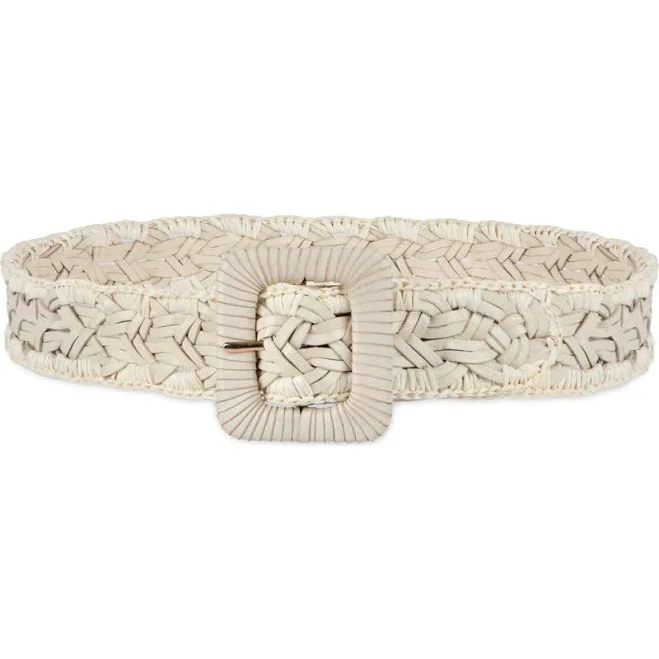 accessory Sam Edelman Women's Braided Woven Raffia & Leather Belt Nordstrom $100
