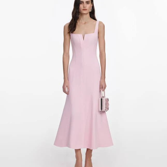 dress self-portrait - Pink Crepe Midi Dress - US 14 self-portrait $650