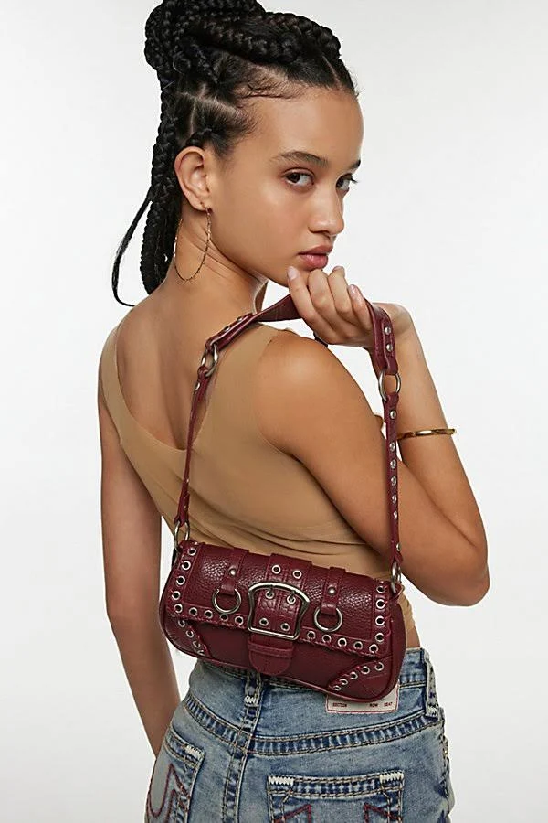 bag Silence + Noise Jade Laced Rivet Bag in Red, Women's at Urban Outfitters Urban Outfitters $60