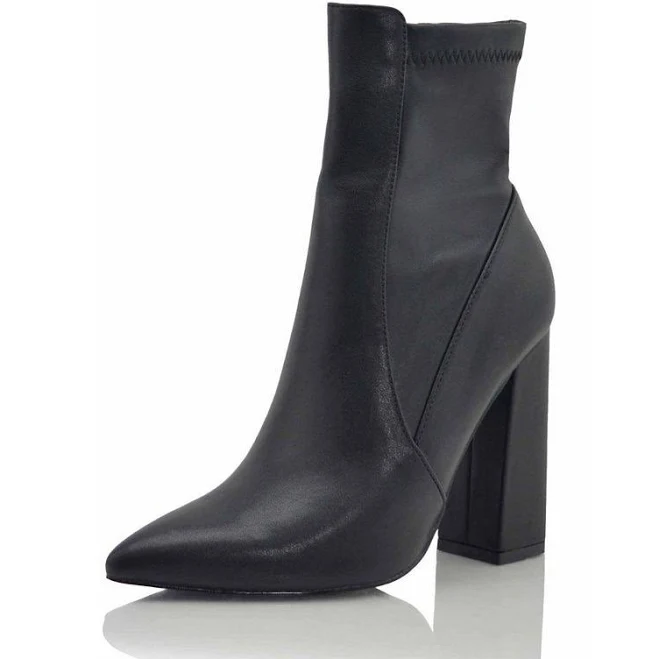 shoes Sleek Pointed Toe Block Heel Ankle Boot, Women's, Size: 11, Black Kohl's $55