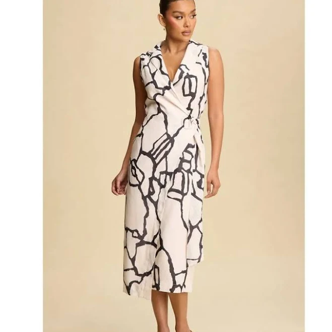 dress Sleeveless Wrap Midi Dress Whatnot $124