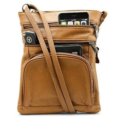 bag Steeltime Unisex Super Soft Leather Crossbody Bag with 6 compartments and Carrying Strap Target $29.99