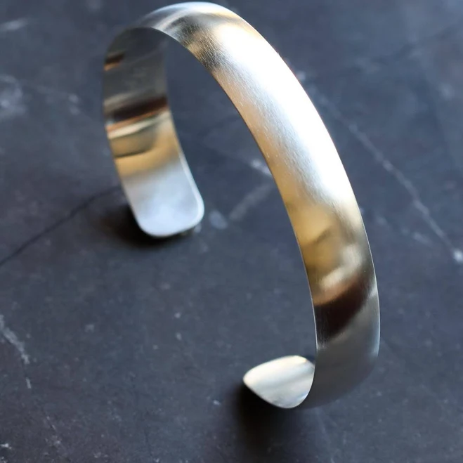 accessory Sterling Silver Minimalist Low Dome Silence Cuff Bracelet Etsy - bluehourdesigns $119