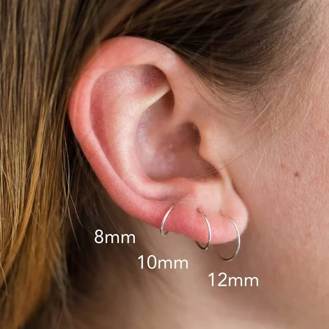 accessory Sterling Silver Tiny Hoop Earrings Thin Sunlight Silver $12.8