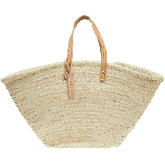 bag Straw Bag with Leather Handle French Baskets $53