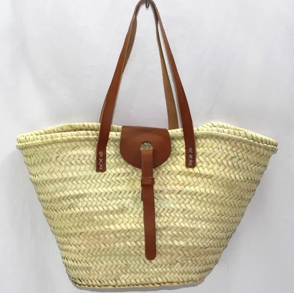 bag Straw Leather Tote Bag Etsy - Seller $73.21