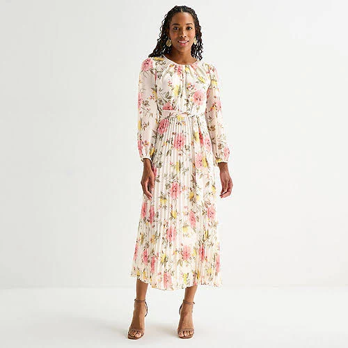 dress Studio 1 Women's Tie-Waist Floral Maxi Dress JCPenney $49.49
