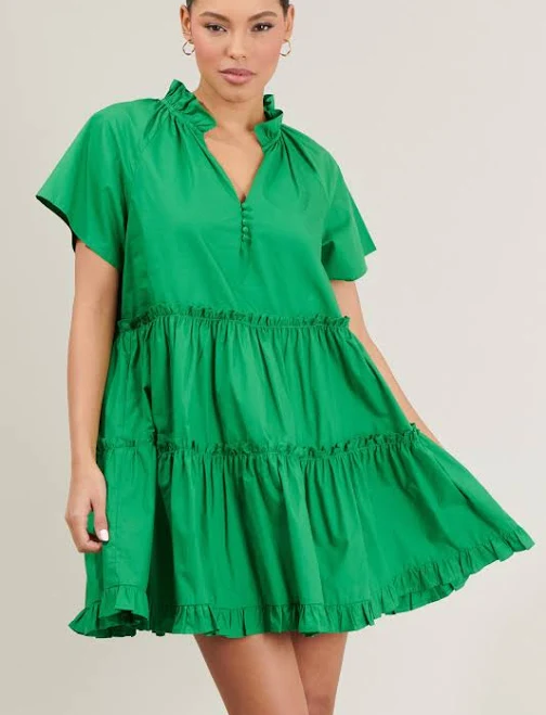 dress Sugarlips Pallas Poplin Tiered Mini Dress Sugarlips $95