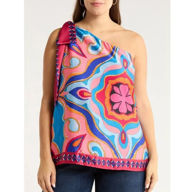 sleeveless top Sugarlips Women's Abstract Print One-Shoulder Top Nordstrom $79