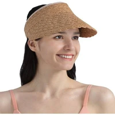 accessory SUN CUBE Women's Foldable Packable Wide Brim Straw Visor Hat Target $9.99