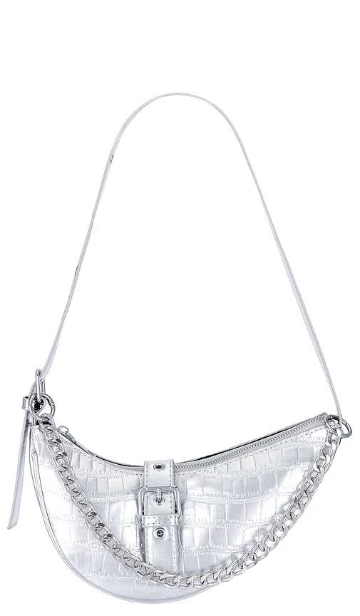 bag superdown Jade Faux Leather Bag in Metallic Silver REVOLVE $41