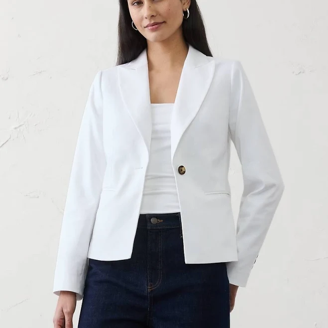 outerwear Tailored Linen-Blend Blazer Banana Republic Factory $100