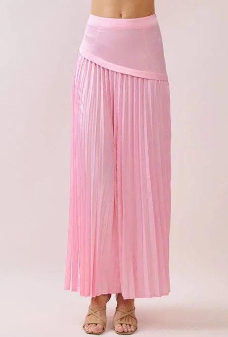 skirt Tcec Satin Pleated Midi Skirt Wanderlust By Abby $60