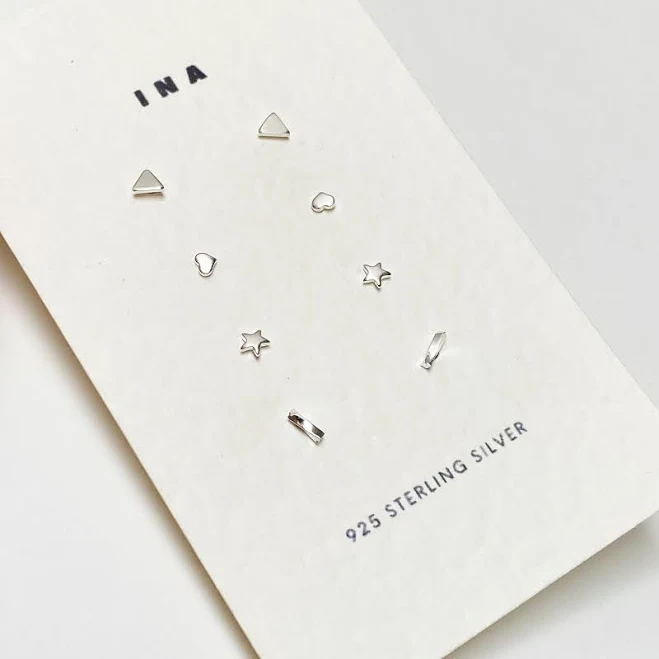 accessory Tiny Sterling Silver Stud Earring Set Etsy - Seller $42.42