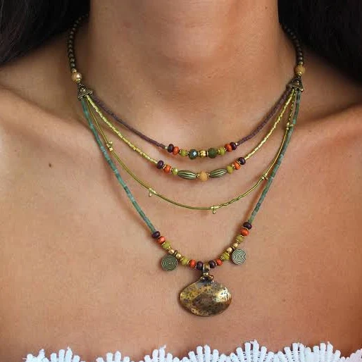 accessory Tribal Boho Multi Strand Beaded Necklace Etsy - Seller $34.9